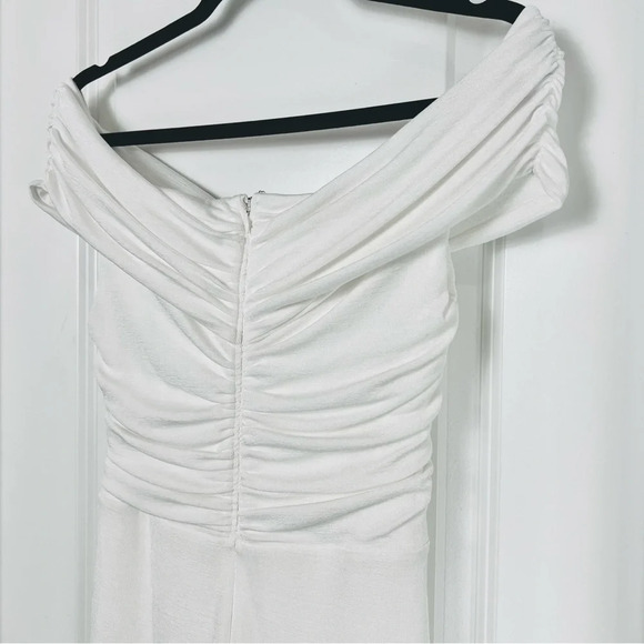 MISHA Alisa Slinky Off Shoulder Wide Leg Twist Jumpsuit in Ivory Ailsa Medium M - Picture 6 of 11